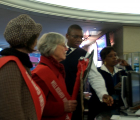 DfT 18th October 4 Presenting the prop axe at reception in DfT HQ